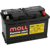 Автомобильный аккумулятор MOLL Kamina start 580 090 068 (80 А·ч)