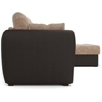 Угловой диван Мебель-АРС Амстердам угловой (микровелюр/экокожа, кордрой/коричневый)