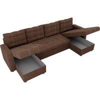 П-образный диван Лига диванов Ливерпуль 31472 (рогожка, коричневый)