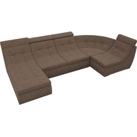 Модульный диван Лига диванов Холидей люкс 105595 (рогожка, коричневый)