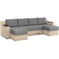 П-образный диван Mebelico Сенатор 59370 (рогожка, серый/бежевый)