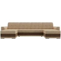 П-образный диван Лига диванов Честер П-образный 100081 (бежевый/коричневый)