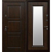 Металлическая дверь Стальная Линия Виконт для квартиры 100 (дуб темный с черной патиной)