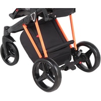 Универсальная коляска Adamex Cristiano Fluo (2 в 1, черный, рама черный/оранжевый)