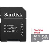 Карта памяти SanDisk Ultra SDSQUNS-064G-GN6TA microSDXC 64GB (с адаптером)