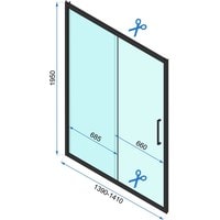 Душевая дверь Rea Rapid Slide 140 (черный/прозрачное стекло)