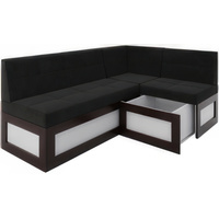 Угловой диван Мебель-АРС Нотис правый 187x82x112 (велюр черный НВ-178 17)