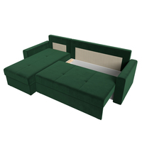 Угловой диван Mio Tesoro Верона лайт левый (велюр, зеленый)