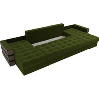 П-образный диван Лига диванов Венеция 100044 (микровельвет, зеленый)