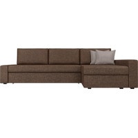 Угловой диван Лига диванов Версаль 29476 (правый, рогожка, коричневый)