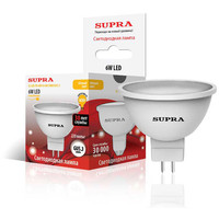Светодиодная лампочка Supra SL-LED-PR-MR16 GU5.3 6 Вт 3000 К [PR-MR16-6W/3000/GU5.3]