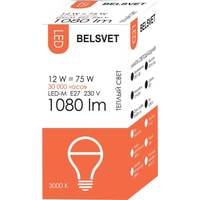 Светодиодная лампочка Belsvet LED-M A60 E27 12 Вт 3000 К
