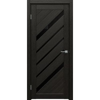 Межкомнатная дверь Triadoors Luxury 573 ПО 90x200 (темный орех/лакобель черный)