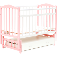 Классическая детская кроватка Bambini М.01.10.10 (белый/розовый)
