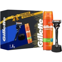 Подарочный набор Gillette Fusion Proglide 1 сменная кассета + гель для бритья для чувствительной кожи + подставка