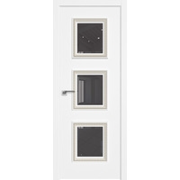 Межкомнатная дверь ProfilDoors 65SMK (белый матовый, стекло серое, белая патина)