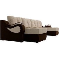 П-образный диван Лига диванов Меркурий 100325 (бежевый/коричневый)