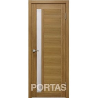 Межкомнатная дверь Portas S28 80x200 (орех карамель, стекло мателюкс матовое)