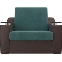 Кресло-кровать Mebelico Сенатор 105466 60 см (бирюзовый/коричневый)