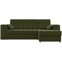 Угловой диван Лига диванов Атлантис 28095 (правый, микровельвет, зеленый)