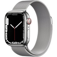 Умные часы Apple Watch Series 7 LTE 41 мм (сталь серебристый/миланский серебро)