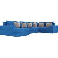 П-образный диван Mebelico Мэдисон-П 106897 (правый, голубой/бежевый)