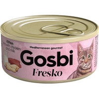 Консервированный корм для кошек Gosbi Fresco Kitten Tuna with Chicken & Milk (Тунец с курицей и молоком) 70 г