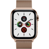Умные часы Apple Watch Series 5 LTE 44 мм (сталь золотистый/миланский золотой)