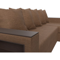 Угловой диван Лига диванов Дубай лайт правый 114190 (рогожка коричневый)