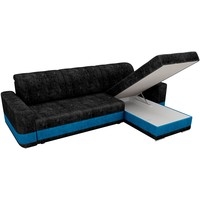 Угловой диван Mebelico Честер 61109 (правый, велюр, черный/голубой)