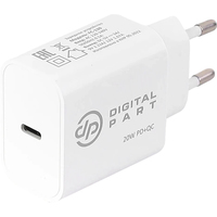 Сетевое зарядное Digital Part FC-130 (с кабелем USB Type-C)