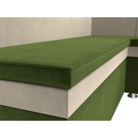 Угловой диван Лига диванов Уют правый 109616 (микровельвет, зеленый/бежевый)