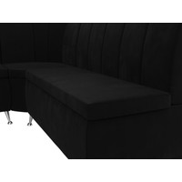 Угловой диван Лига диванов Кантри 113 левый 60334 (микровельвет, черный)