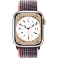 Умные часы Apple Watch Series 8 41 мм (алюминиевый корпус, звездный свет/бузина, нейлоновый ремешок)