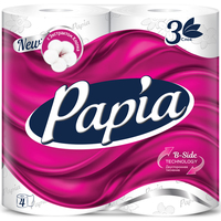Туалетная бумага Papia Белая (3 слоя, 4 рулона)