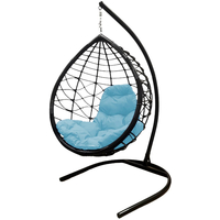 Подвесное кресло M-Group Капля Лори 11530403 (черный ротанг/голубая подушка)