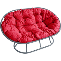 Садовый диван M-Group Мамасан 12100306 (серый/красная подушка)
