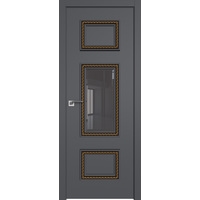 Межкомнатная дверь ProfilDoors 67SMK (серый матовый, стекло серое, золотая патина)