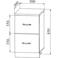 Шкаф напольный ДСВ Тренто СК2 500 (серый/серый)