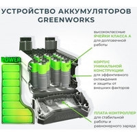 Высоторез Greenworks G24PS20K2 (с 1-м АКБ 2 Ah)
