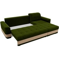 Угловой диван Mebelico Честер 61114 (правый, вельвет, зеленый/бежевый)