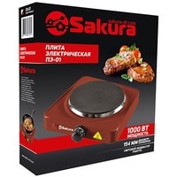 Настольная плита Sakura ПЭ-01 (коричневый глянцевый)