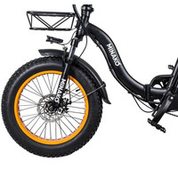 Электровелосипед Minako F11 001179 (черный, оранжевые диски)