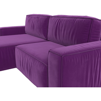 Угловой диван Лига диванов Прага классик левый (микровельвет, фиолетовый)