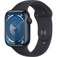 Умные часы Apple Watch Series 9 45 мм (алюминиевый корпус, полуночный/полуночный, спортивный силиконовый ремешок S/M) в Пинске