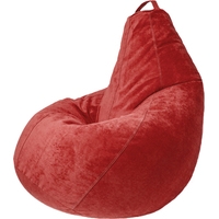 Кресло-мешок Palermo Bormio микровелюр L (томатно-красный)