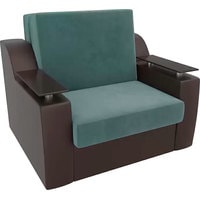 Кресло-кровать Mebelico Сенатор 105466 80 см (бирюзовый/коричневый)