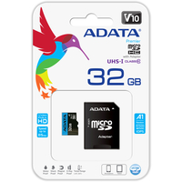 Карта памяти ADATA Premier AUSDH32GUICL10A1-RA1 microSDHC 32GB (с адаптером)