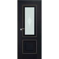 Межкомнатная дверь ProfilDoors 28U L 90x200 (черный матовый/мателюкс матовое кристалл золото)