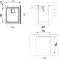 Кухонная мойка Longran Cube CUG 410.500 (sabbia/58)